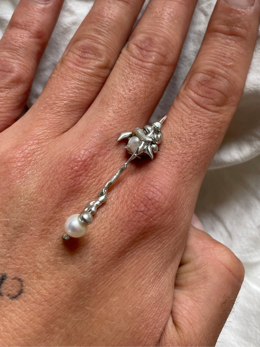 Dangling Earring, Silver Water