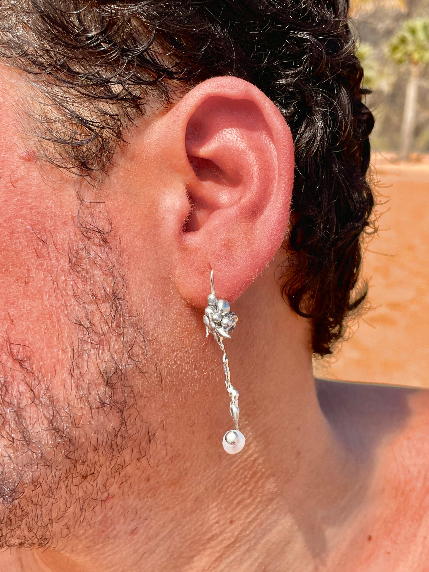Dangling Earring, Silver Water