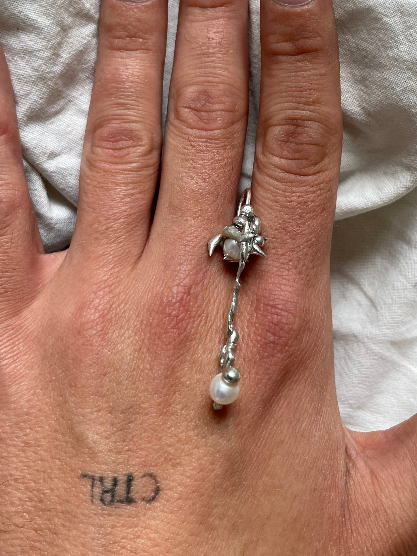 Dangling Earring, Silver Water