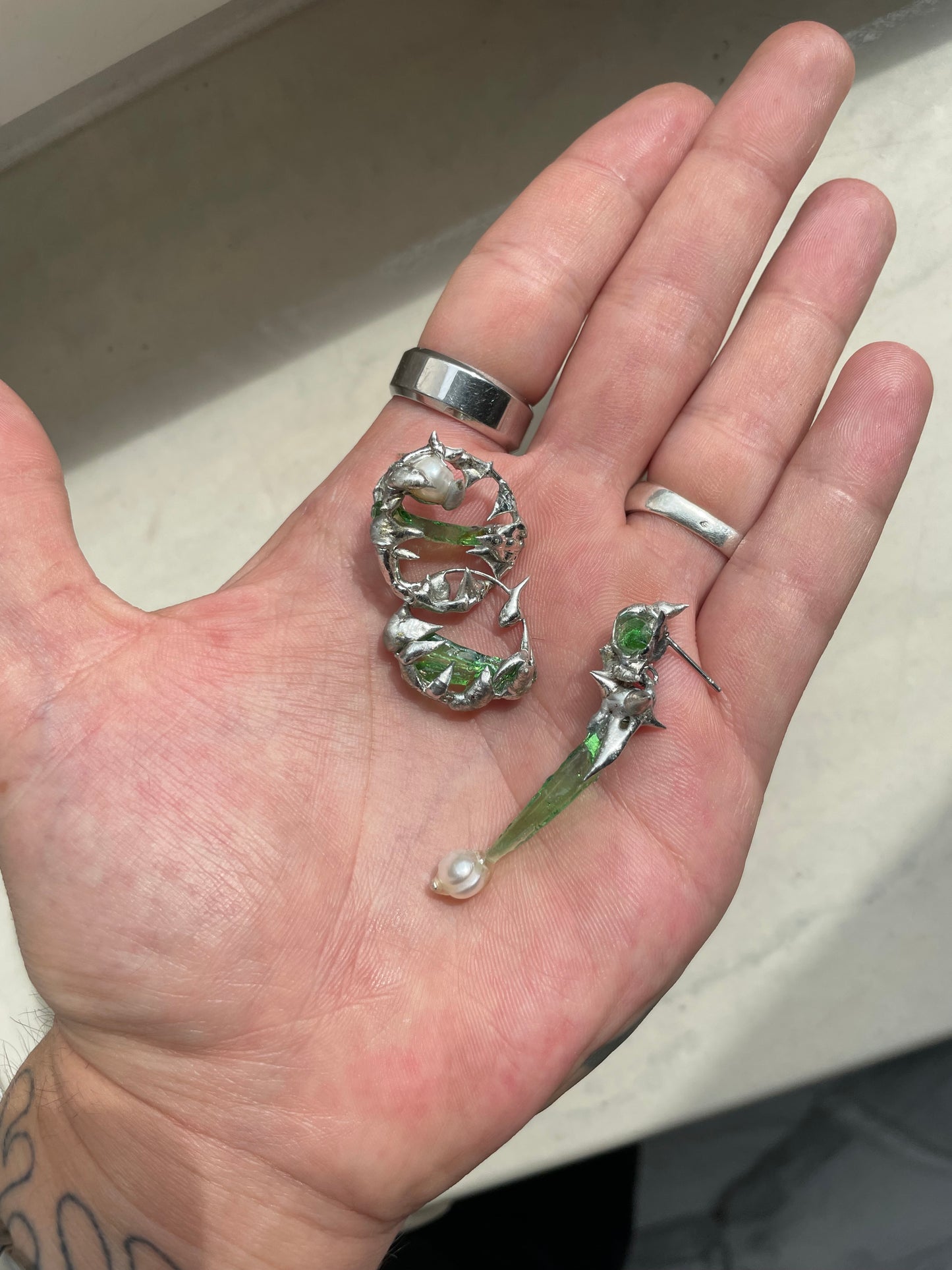Dangling Earring, Green Laguna