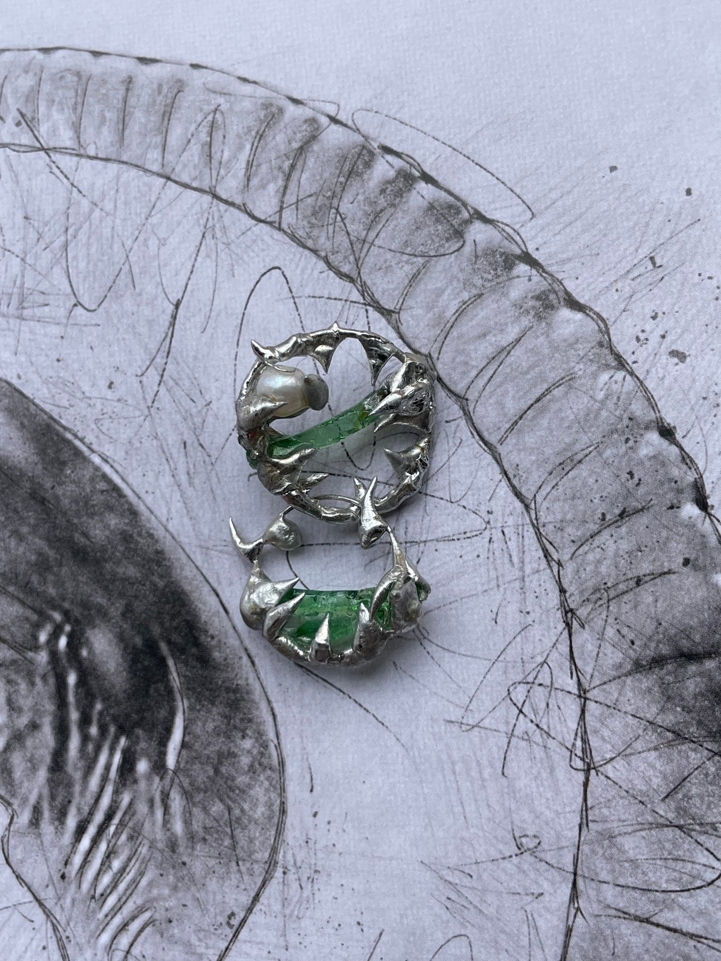 Dangling Earring, Green Laguna