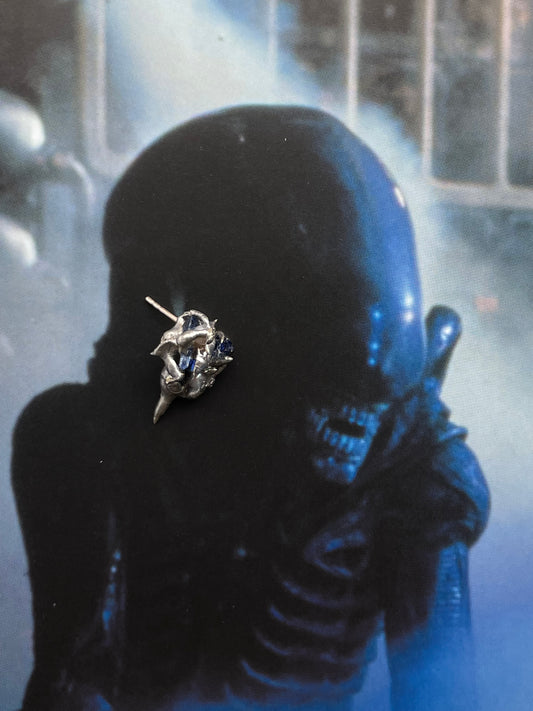 Stud Earring, Blue Form