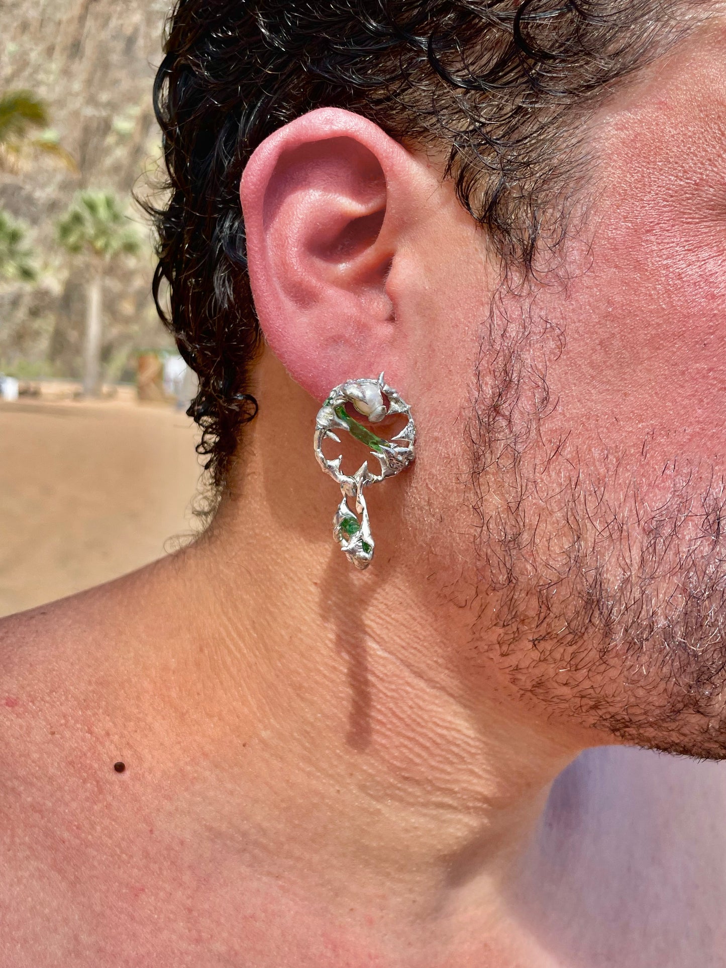 Dangling Earring, Green Laguna