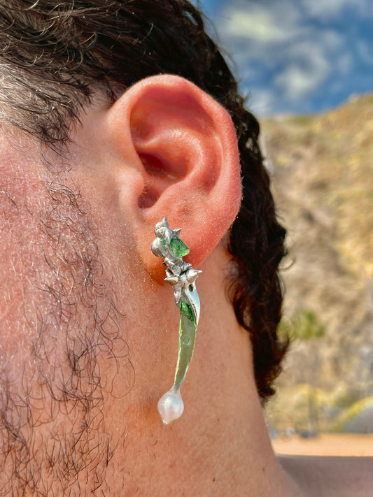 Dangling Earring, Green Lagoon Teeth