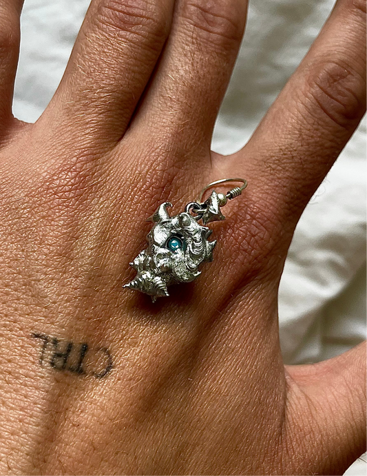 Dangling Earring, Metal Koi